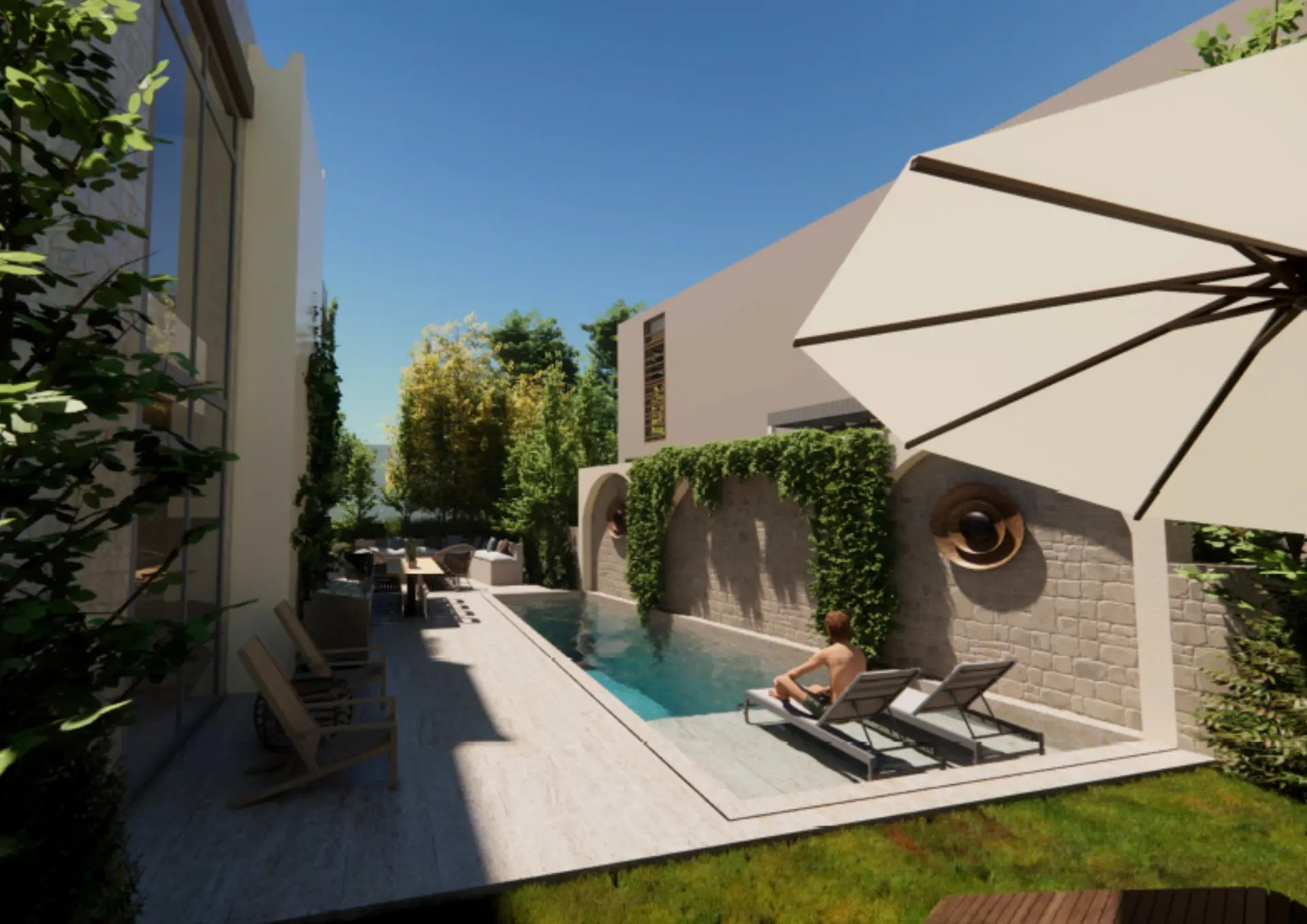 Bodrum iç mimarlık — modern villa iç mekân tasarımı